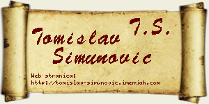 Tomislav Simunović vizit kartica